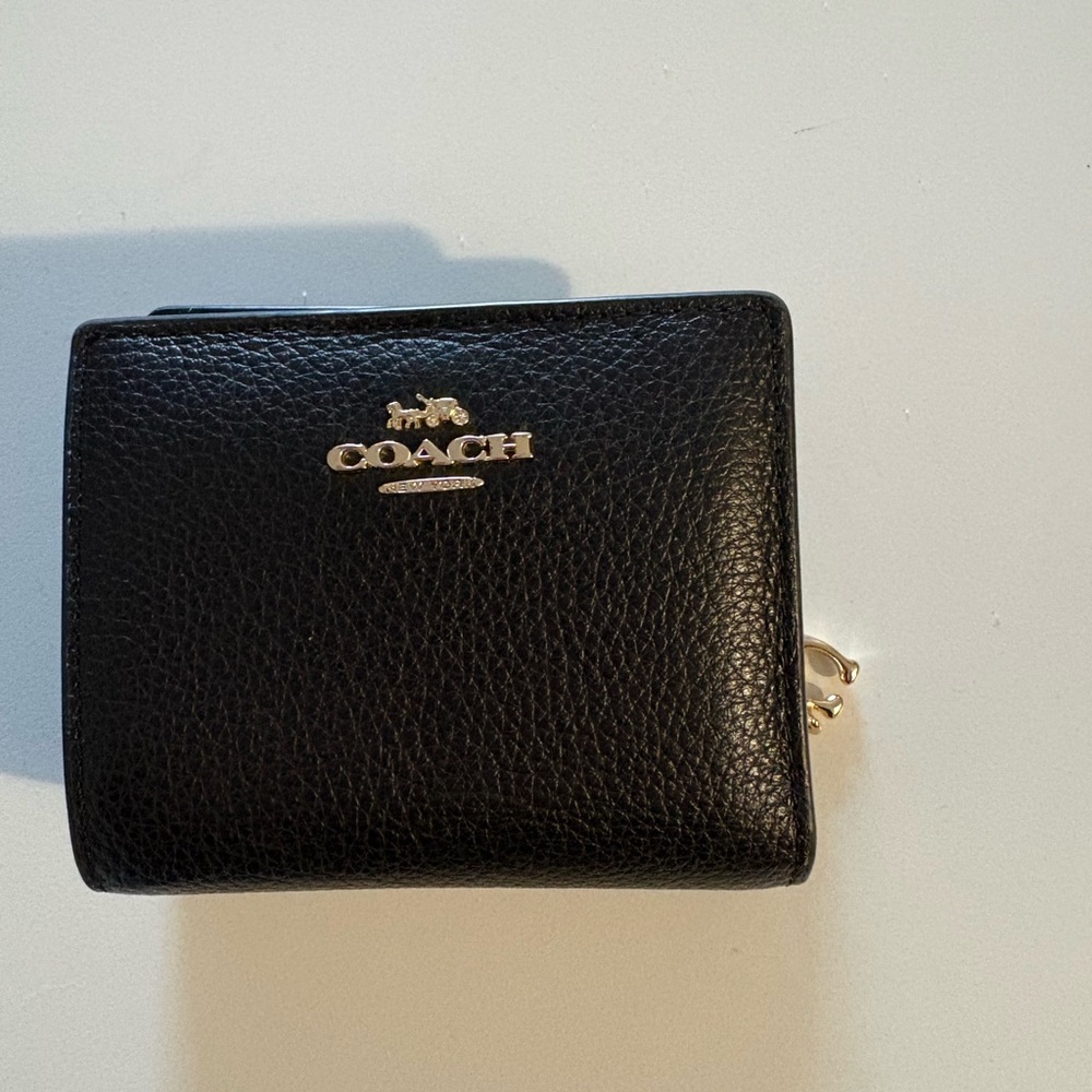 Coach Black Trifold Leather Wallet